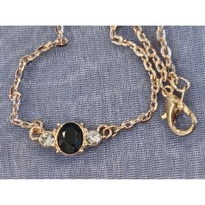 Rose Gold Necklace Oval‎ Sapphire Crystal Pendant Chain Fashion Jewelry
